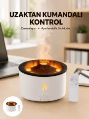 Alev Efektli Buhar Makinesi – Aromaterapi Nemlendirme ve Işık Modlu Tasarım Yeni Nesil