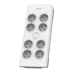 PHILIPS SPN7080WA/62 8 Soket Akım Korumalı Priz 900 Joules 2Mt Örgülü Kablo (Beyaz)(1923)