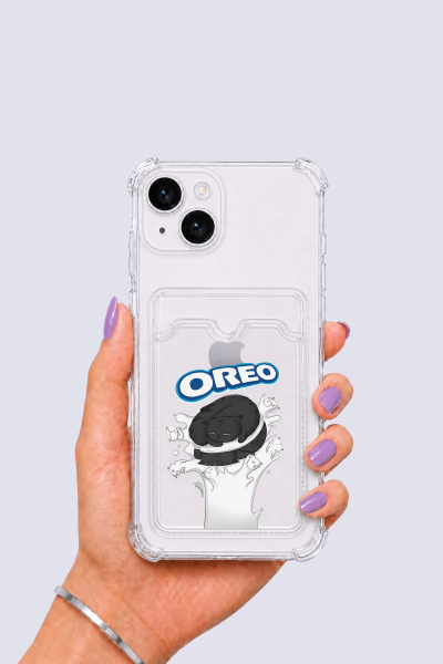 iPhone 13 Kartlıklı OREO Desenli Kılıf