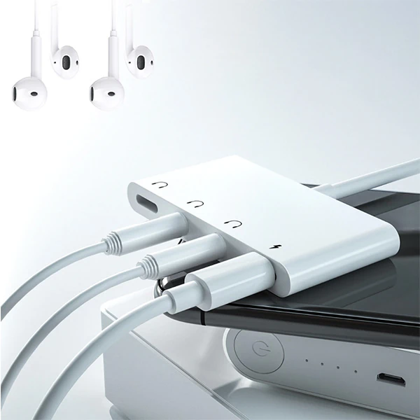 ALLY İPhone 14-13-12-11 4in1 Otg Ses Adaptörü Çift DC 3.5MM Jack-(5775)