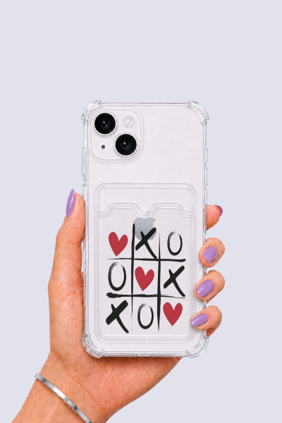 iPhone 13 Kartlıklı XoXO Desenli Kılıf
