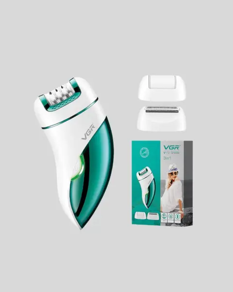 Profesyonel 3 in 1 Epilasyon Cihazı LED Aydınlatmalı Suya Dayanıklı Şarjlı VGR Epilatör Yeni Nesil