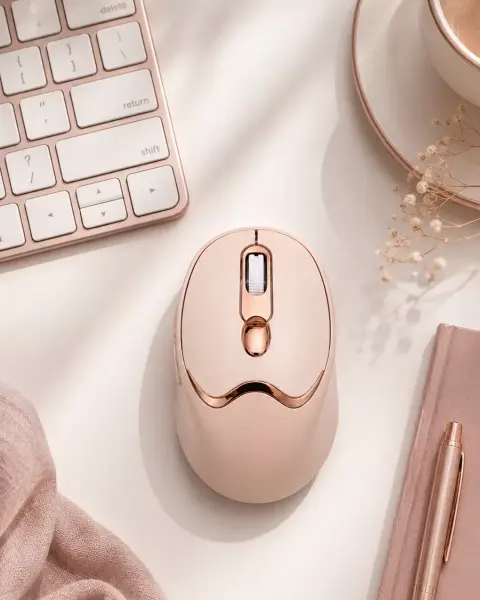 Bluetooth ve 2.4G Destekli Sessiz Kablosuz Mouse Şarjlı Tasarım