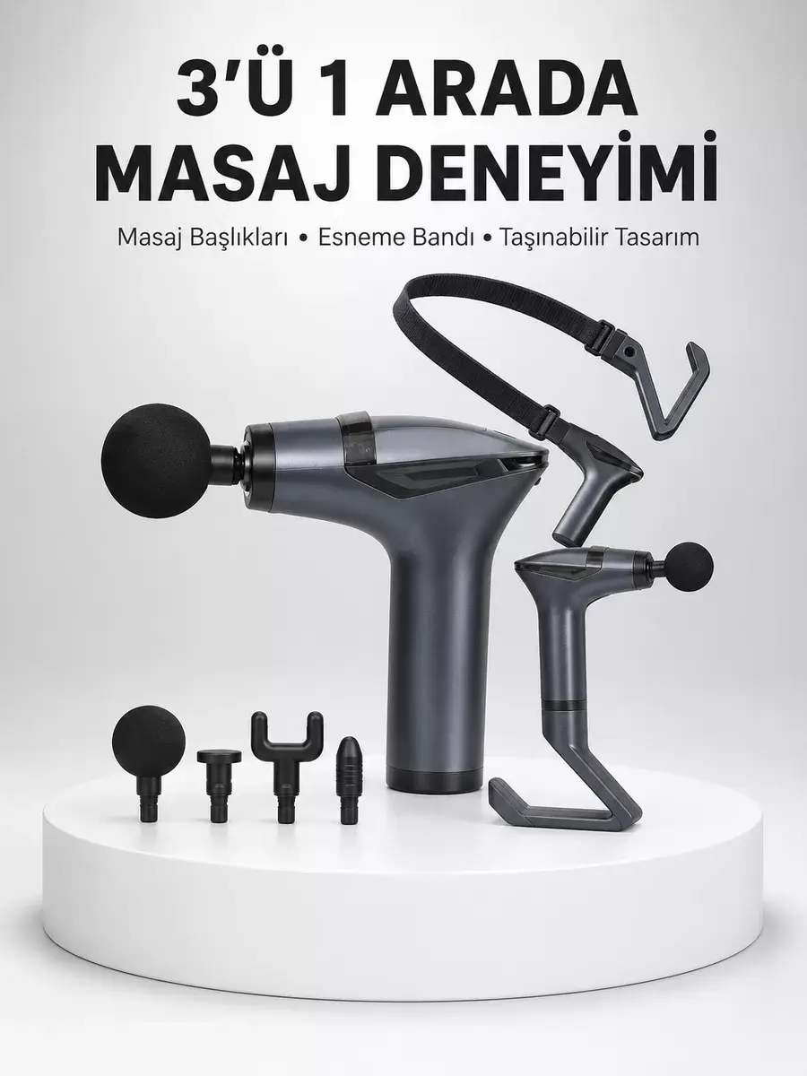 Titreşimli Şarjlı Masaj Aleti 3in1 Fonksiyonel Çok Amaçlı Model Yeni Nesil