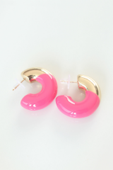 CCB Pembe Gold Çift Renk Küpe 5886