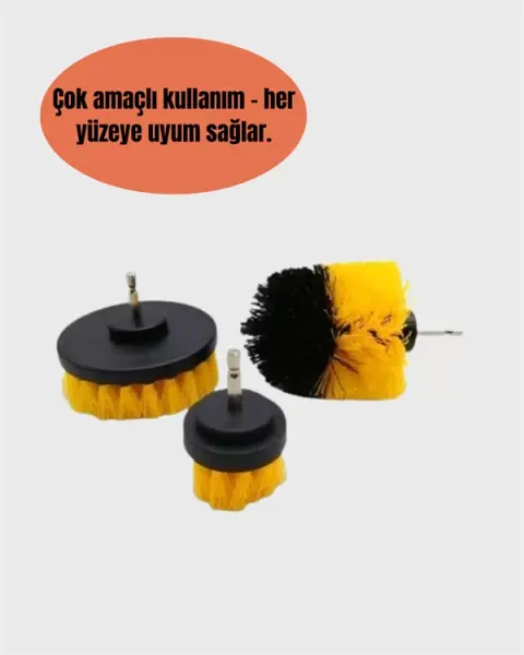 Yüksek Devirde Etkili Temizlik Sağlayan Matkap Ucu Fırça Seti
