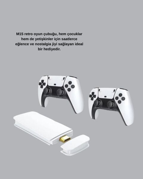 2 Kablosuz Kollu HDMI Uyumlu M15 Oyun Konsolu