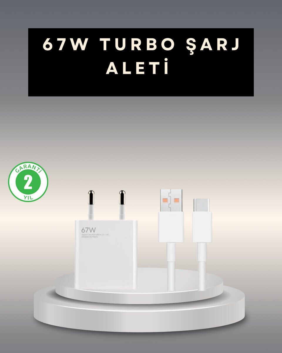 67 Watt Type C Şarj Adaptörü Poco X3 X4 X5 Pro Uyumlu