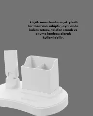 Kısılabilir LED Masa Lambası – Kalemlik Telefon Standı ve Okuma Işığı Bir Arada Yeni Nesil