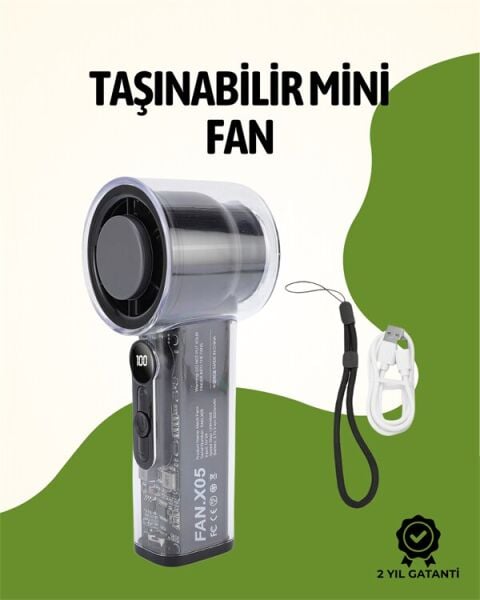 Sessiz Çalışan Taşınabilir Fan | Dijital Göstergeli | 100 Kademeli Hız Ayarı