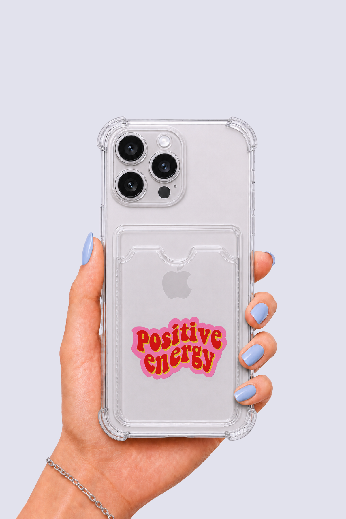 iPhone 13 Pro Max Kartlıklı Pozitif Enerji Desenli Kılıf