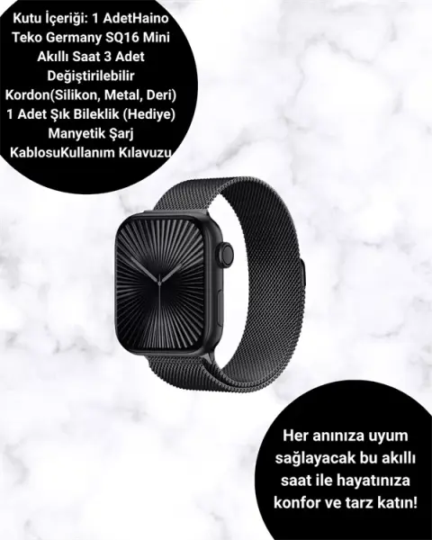 Akıllı Saat SQ-16 Mini Series 10 | Unisex Tasarım Sağlık ve Spor Takibi
