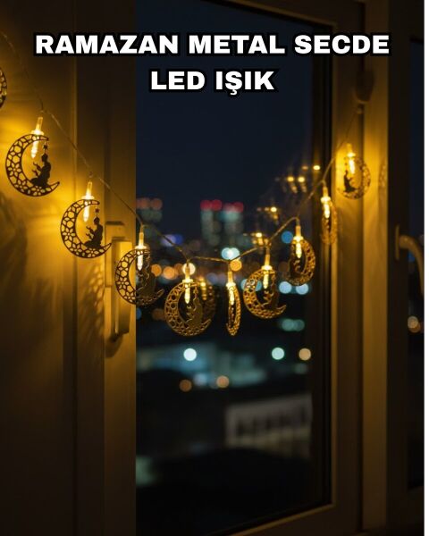 Dekoratif Ramazan Ay Işığı Secde Eden Adam Figürlü