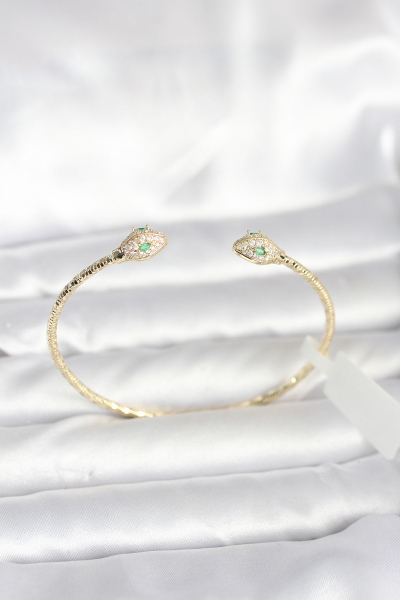 Pirinç Gold Renk Yılan Model Bileklik 5886