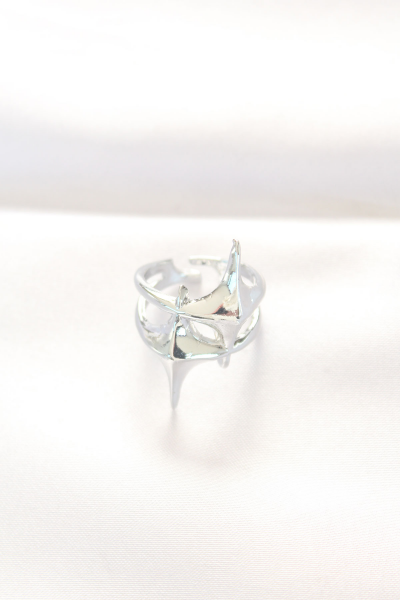 Yıldız Model Silver Renk Ayarlanabilir Yüzük 5886