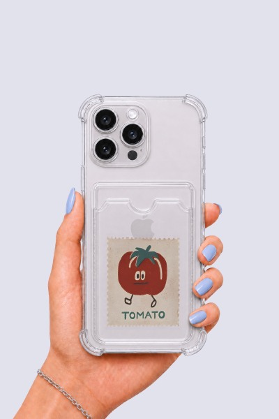 iPhone 14 Pro Max Kartlıklı Tomato Desenli Kılıf