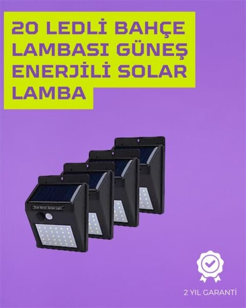 Güneş Enerjili Akıllı Duvar Lambası | PIR Sensörlü Otomatik Aydınlatma Dış Mekan İçin