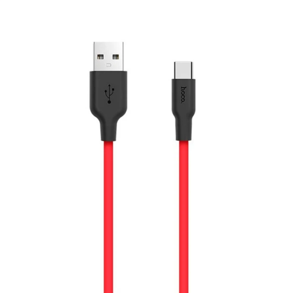 HOCO X21 USB to Type-C 3A Silikon Hızlı Şarj ve Data Kablosu-(5775)