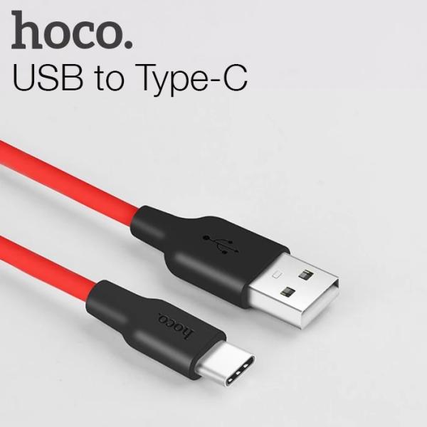 HOCO X21 USB to Type-C 3A Silikon Hızlı Şarj ve Data Kablosu-(5775)