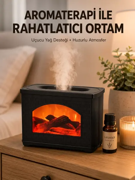 Aromaterapi Uyumlu Ultrasonik Oda Nemlendirici Ayarlanabilir Sis Çıkışlı