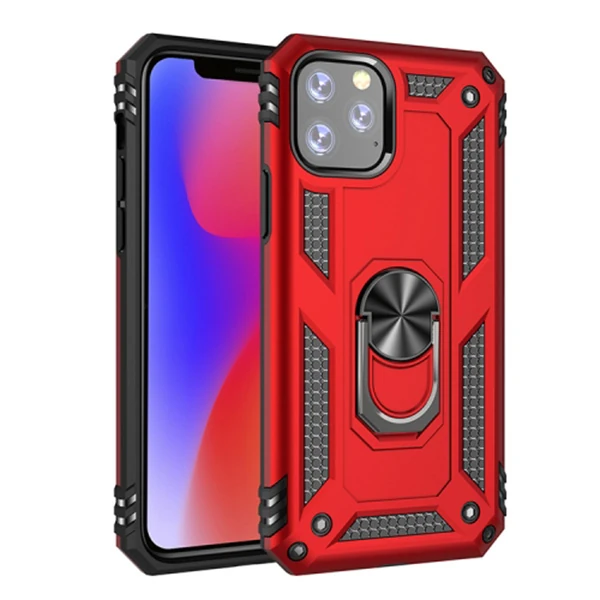 Ally iPhone 11 Pro Max 6.5inch  Yüzüklü Kılıf Armor Shockproof Ring kılıf-(5775)
