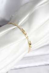 Kelebek Model Zirkon Taşlı Gold Renk Pirinç Su Yolu Kadın Bileklik 5886