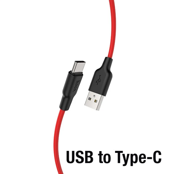 HOCO X21 Plus USB to Type-C 3A Silikon Hızlı Şarj ve Data Kablosu-(5775)