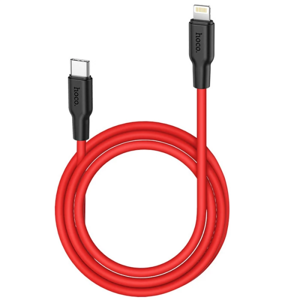 HOCO X21 Plus PD 20W Type-C to iPhone Lightning Silikon Hızlı Şarj ve Data Kablosu-(5775)