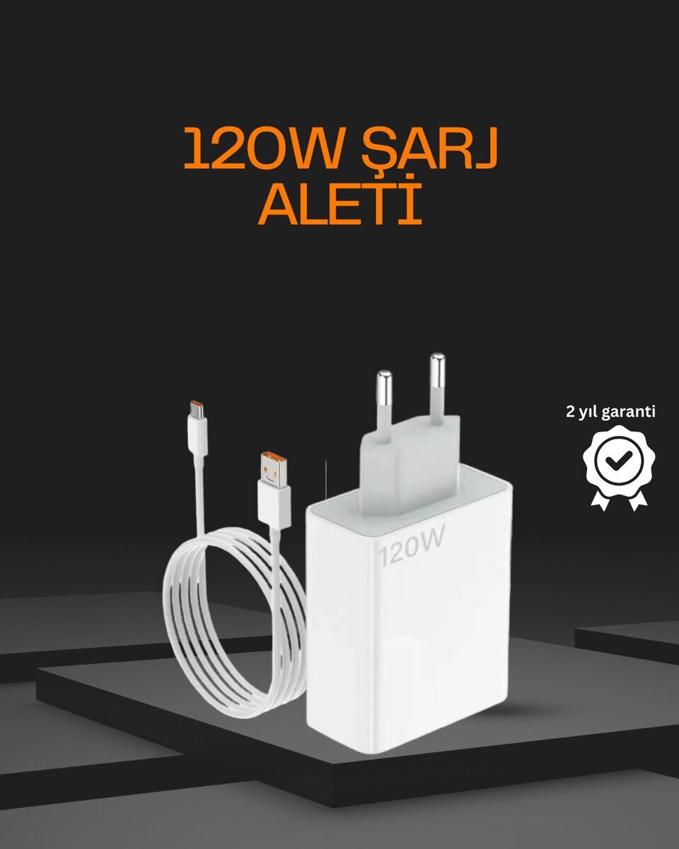 120 Watt Type C Şarj Başlığı Poco X3 X4 X5 Pro Uyumlu