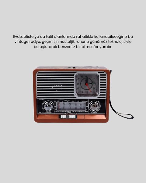 Dekoratif Vintage Radyo – Klasik Görünüm Modern Fonksiyon ve Uzun Ömürlü Kullanım
