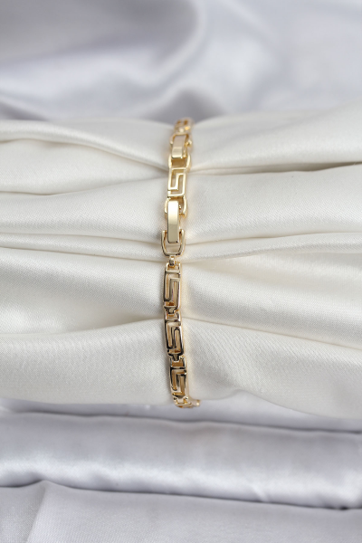 14K Gold Renk Kaplama Zirkon Taşlı Baget Model CM Kadın Bileklik 5886