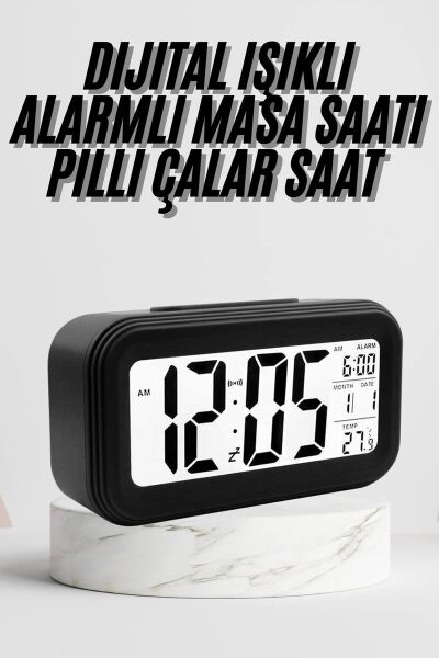 Dijital Masa Saati Termometre Takvim Led Ekran Pilli Ev Ofis Masası