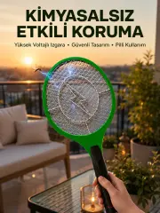 Hafif ve Ergonomik Elektronik Böcek Öldürücü – Güvenlik Koruması ile Pil Kontrollü