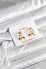 14K Gold Renk Kaplama Samanyolu Model CM Kadın Küpe 5886
