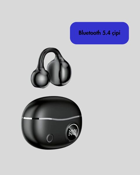 Ergonomik Klipsli Kablosuz Kulaklık – 30 Saat Pil ve Dokunmatik Kontrol Özelliği