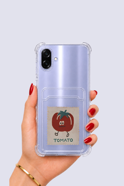 Samsung Galaxy A07 Kartlıklı Tomato Desenli Kılıf