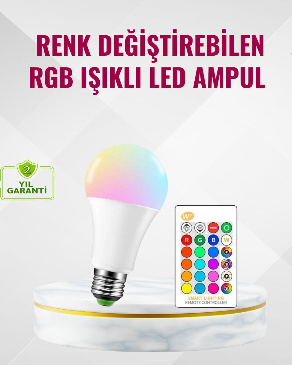 9 Watt Beyaz Işık ve Renk Ayarlı Akıllı LED Ampul