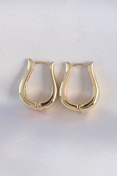 Pirinç Gold Renk İçi Boş Gül Küpe 5886