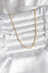 14K Gold Renk Kaplama Topçuk Zincirli Model CM Kadın Kolye 5886