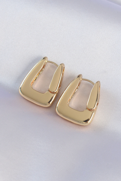 Pirinç Gold Renk Kalın Küpe 5886