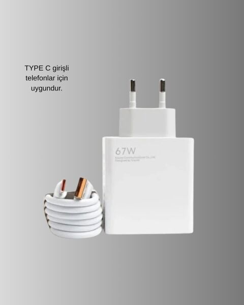 67W Turbo Type-C Hızlı Şarj Adaptörü – Akıllı Koruma Çipli Hızlı Şarj Destekli
