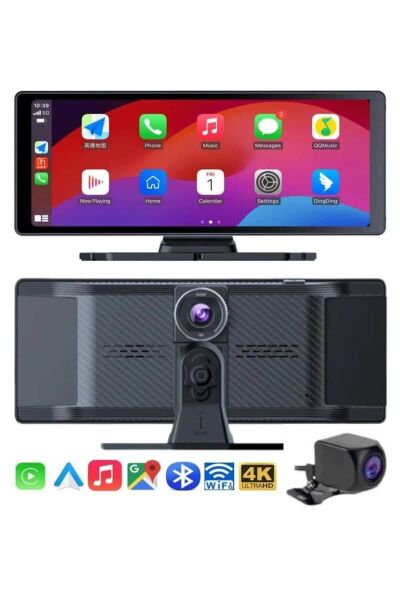4K Ultra Araç İçi Ön ve Arka Kameralı Ekran HD 2 Kameralı Torpido Üstü Araç Multimedya