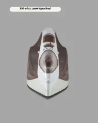 Seramik Tabanlı Buharlı Ütü 2200W Dikey Ütüleme 300ml Kahverengi