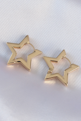 Pirinç Gold Renk Yıldız Küpe 5886