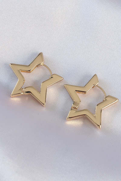 Pirinç Gold Renk Yıldız Küpe 5886