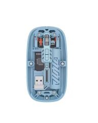 Mavi Kablosuz Mouse Bluetooth ve USB Çift Mod Bağlantılı