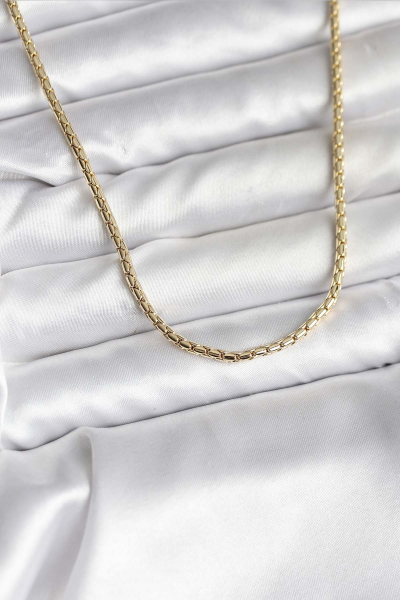 14K Gold Renk Kaplama Zincir Model CM Kadın Kolye 5886