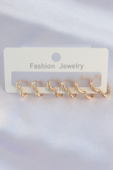 Pirinç Gold Renk Kalp Model Küpe Seti 5886
