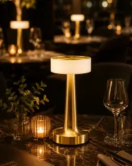 Şarjlı Gold Mantar Masa Lambası Dimmer Ayarlı Kablosuz LED Lamba