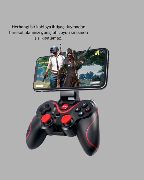 Kablosuz Bluetooth Oyun Kolu Mobil TV PC Uyumlu Ergonomik Tasarım